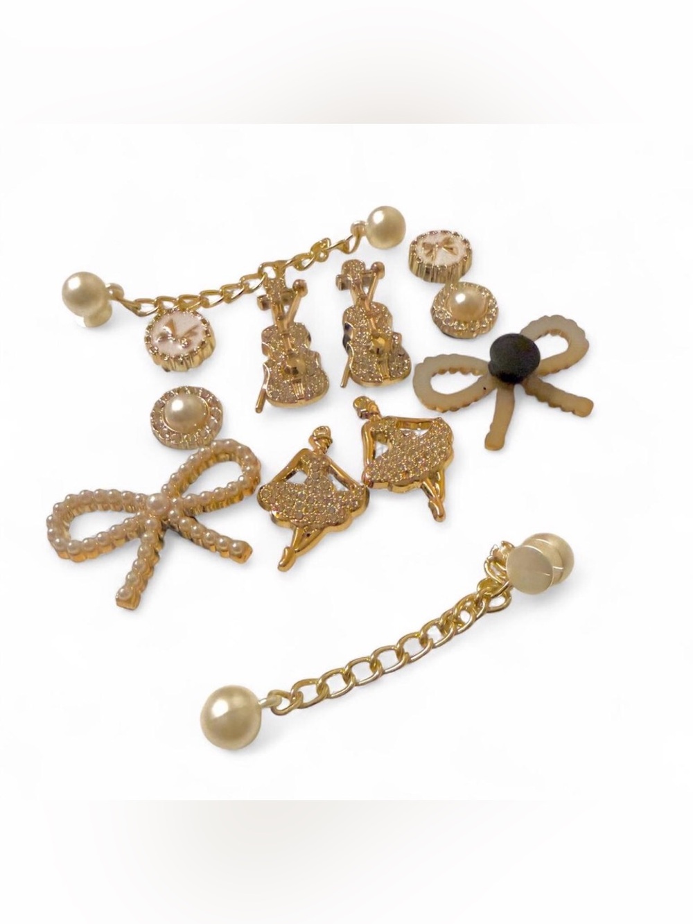 Gold Bling Rhinestone Croc Charm Set Disney Croc Charms